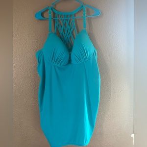 EUC Cacique teal Tankini. 42C